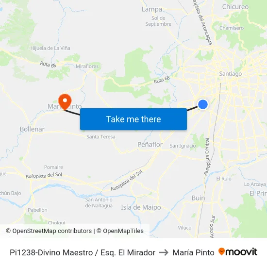 Pi1238-Divino Maestro / Esq. El Mirador to María Pinto map