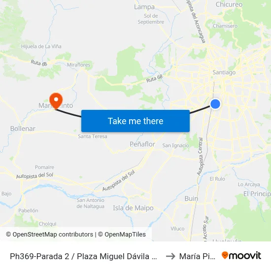 Ph369-Parada 2 / Plaza Miguel Dávila Carson to María Pinto map