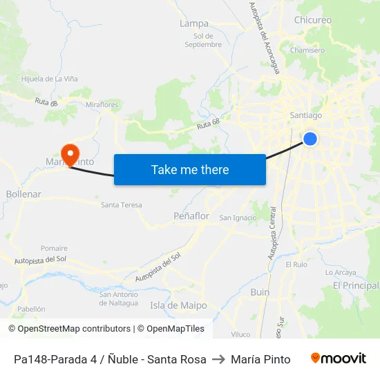 Pa148-Parada 4 / Ñuble - Santa Rosa to María Pinto map