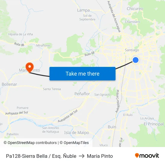 Pa128-Sierra Bella / Esq. Ñuble to María Pinto map