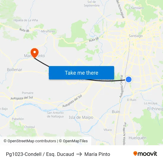 Pg1023-Condell / Esq. Ducaud to María Pinto map