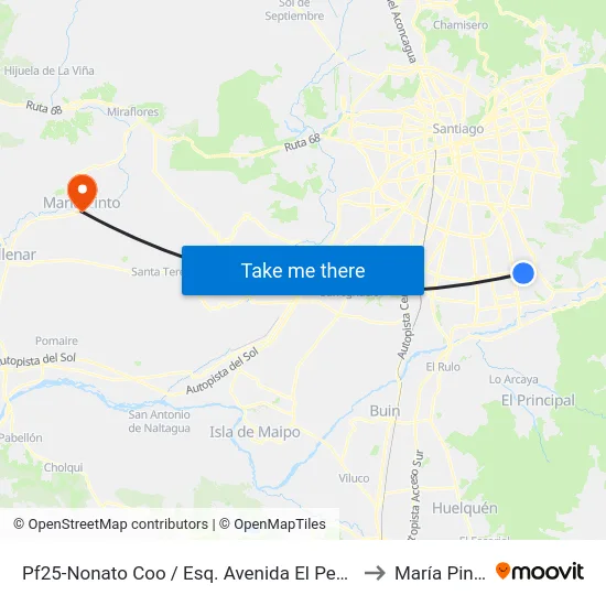 Pf25-Nonato Coo / Esq. Avenida El Peñón to María Pinto map