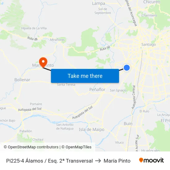Pi225-4 Álamos / Esq. 2ª Transversal to María Pinto map
