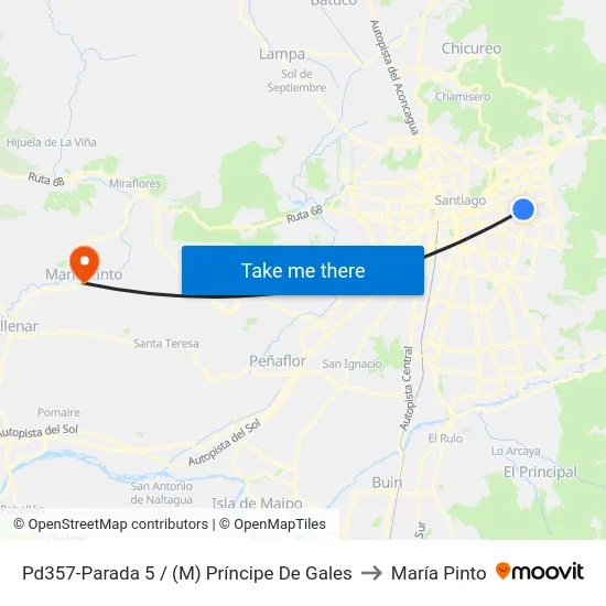 Pd357-Parada 5 / (M) Príncipe De Gales to María Pinto map