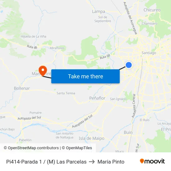 Pi414-Parada 1 / (M) Las Parcelas to María Pinto map