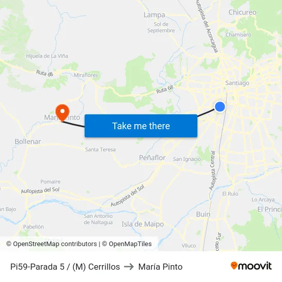 Pi59-Parada 5 / (M) Cerrillos to María Pinto map
