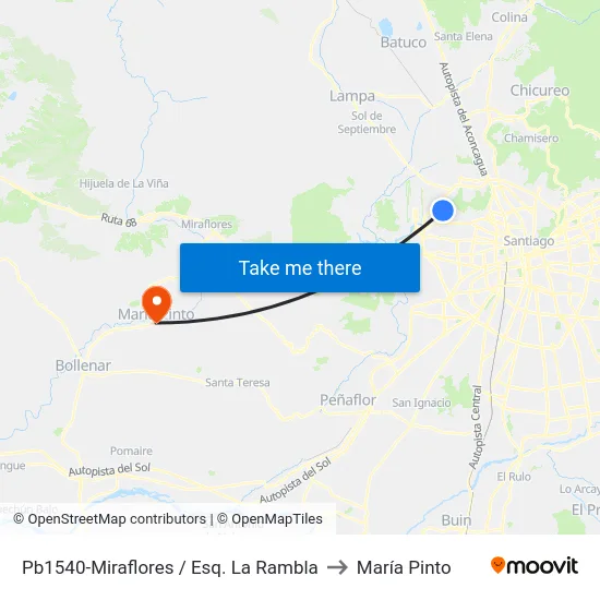 Pb1540-Miraflores / Esq. La Rambla to María Pinto map