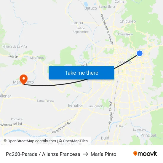 Pc260-Parada / Alianza Francesa to María Pinto map