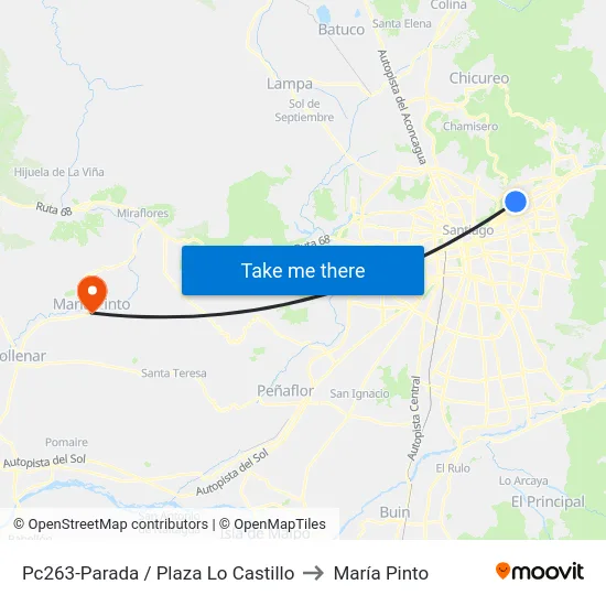 Pc263-Parada / Plaza Lo Castillo to María Pinto map