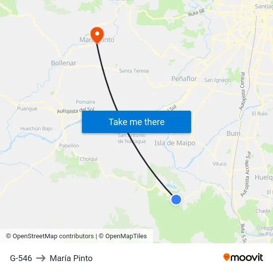 G-546 to María Pinto map