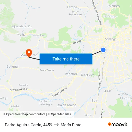 Pedro Aguirre Cerda, 4459 to María Pinto map