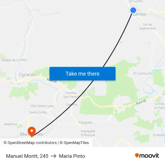Manuel Montt, 245 to María Pinto map