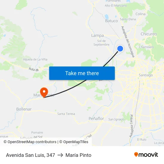 Avenida San Luis, 347 to María Pinto map