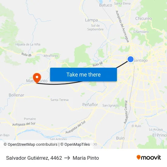 Salvador Gutiérrez, 4462 to María Pinto map