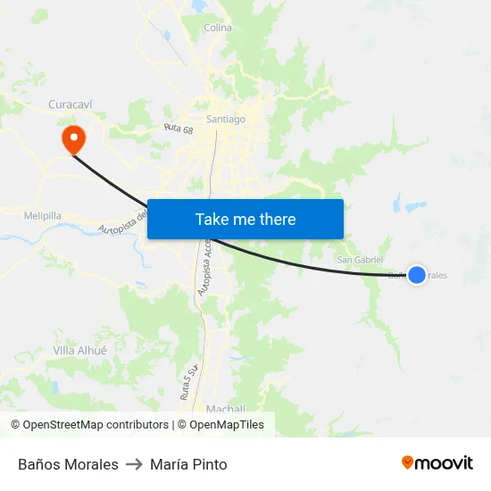 Baños Morales to María Pinto map