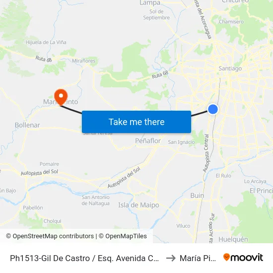 Ph1513-Gil De Castro / Esq. Avenida Central to María Pinto map