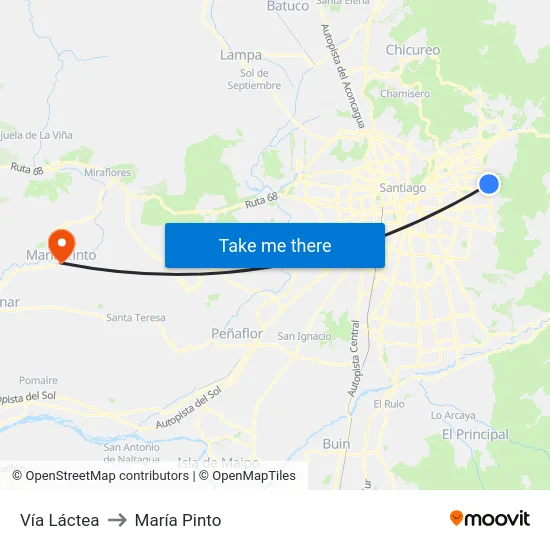 Vía Láctea to María Pinto map