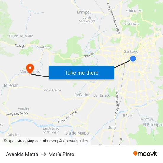 Avenida Matta to María Pinto map