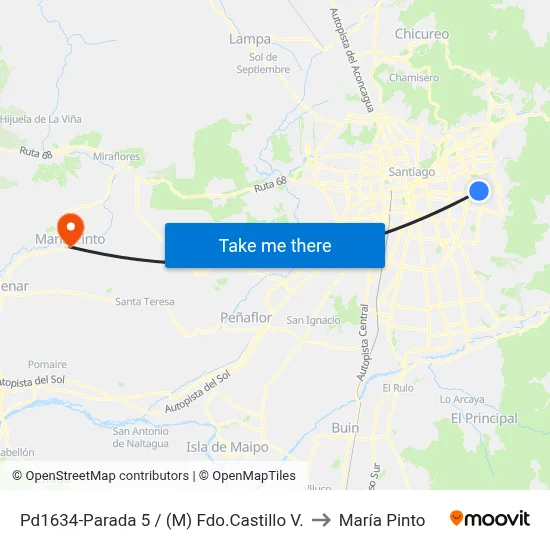 Pd1634-Parada 5 / (M) Fdo.Castillo V. to María Pinto map
