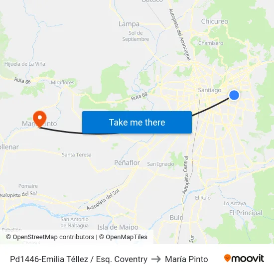 Pd1446-Emilia Téllez / Esq. Coventry to María Pinto map