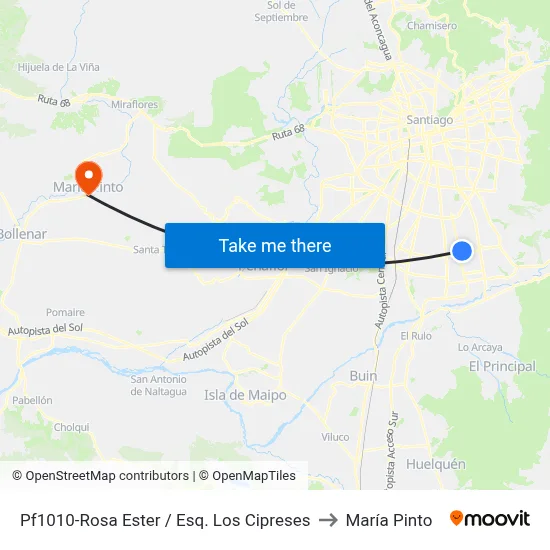 Pf1010-Rosa Ester / Esq. Los Cipreses to María Pinto map