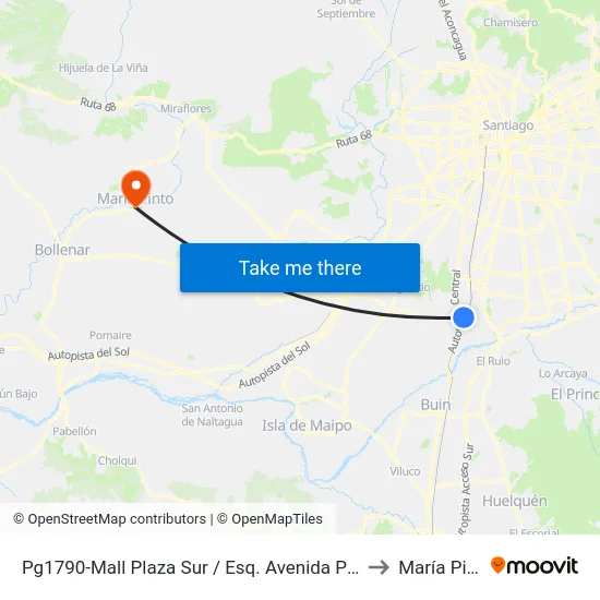 Pg1790-Mall Plaza Sur / Esq. Avenida Portales to María Pinto map