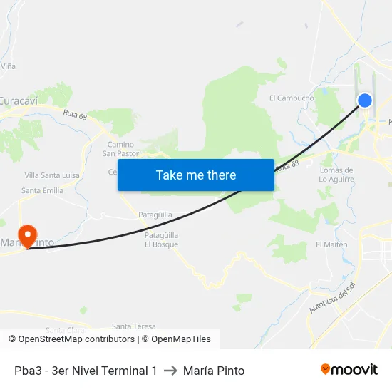 Pba3 - 3er Nivel Terminal 1 to María Pinto map