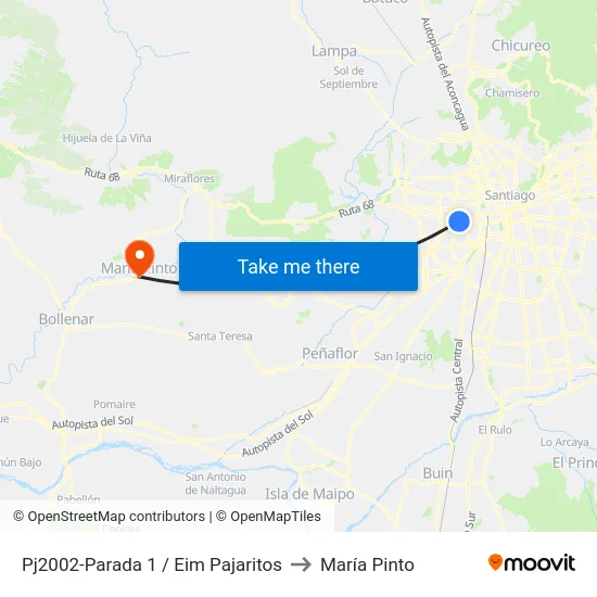 Pj2002-Parada 1 / Eim Pajaritos to María Pinto map