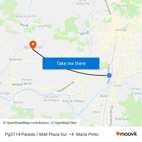 Pg2114-Parada  / Mall Plaza Sur to María Pinto map