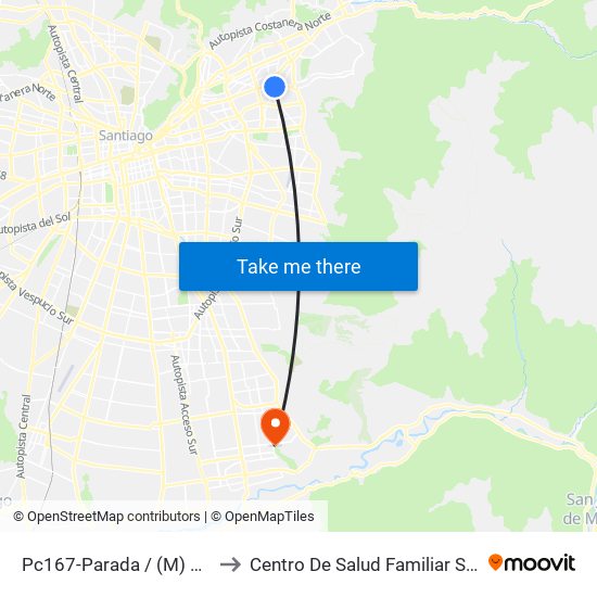 Pc167-Parada / (M) Hernando De Magallanes to Centro De Salud Familiar San Alberto Hurtado (Cesfam) map