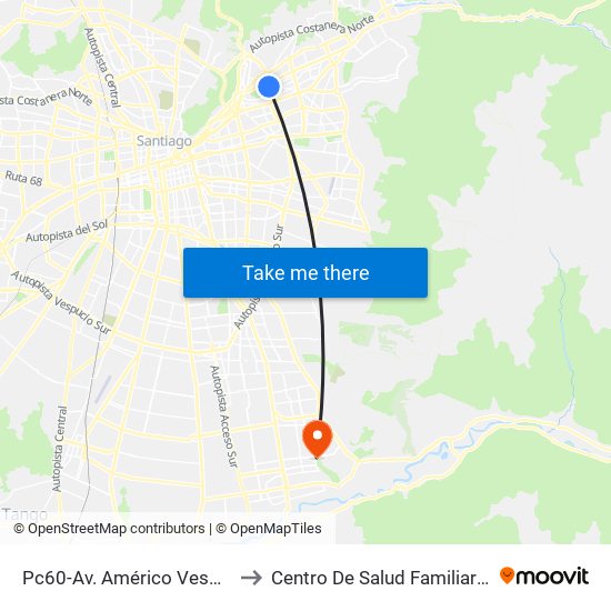 Pc60-Av. Américo Vespucio / Esq. Av. Pdte. Kennedy to Centro De Salud Familiar San Alberto Hurtado (Cesfam) map