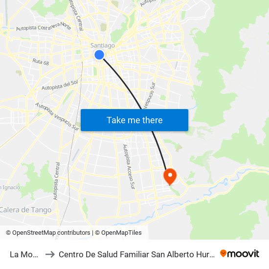 La Moneda to Centro De Salud Familiar San Alberto Hurtado (Cesfam) map
