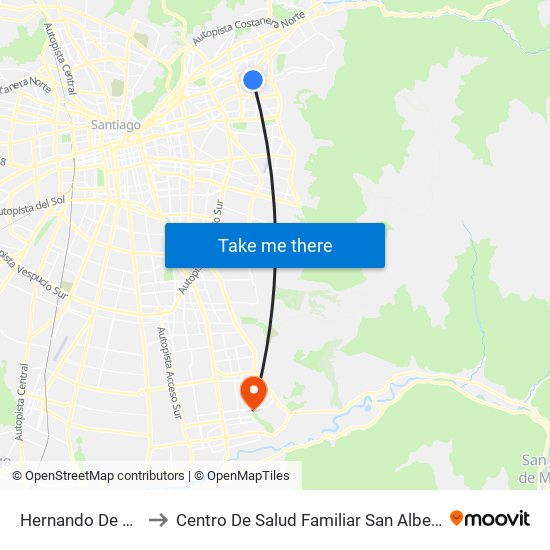 Hernando De Magallanes to Centro De Salud Familiar San Alberto Hurtado (Cesfam) map