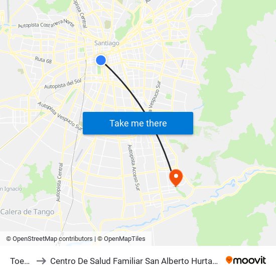Toesca to Centro De Salud Familiar San Alberto Hurtado (Cesfam) map