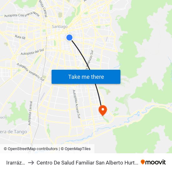 Irarrázaval to Centro De Salud Familiar San Alberto Hurtado (Cesfam) map