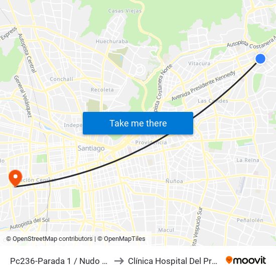 Pc236-Parada 1 / Nudo Estoril to Clínica Hospital Del Profesor map