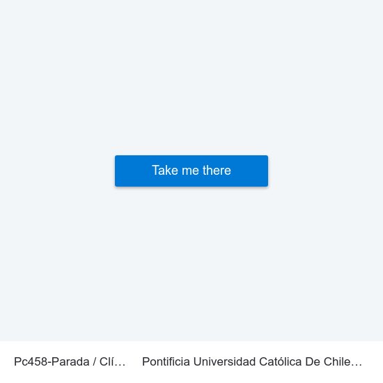 Pc458-Parada / Clínica Cordillera to Pontificia Universidad Católica De Chile - Campus San Joaquín map