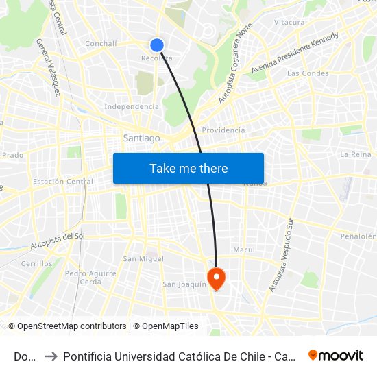 Dorsal to Pontificia Universidad Católica De Chile - Campus San Joaquín map