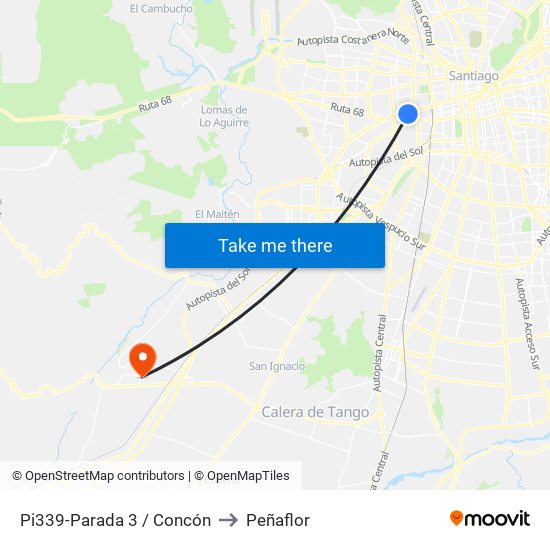 Pi339-Parada 3 / Concón to Peñaflor map