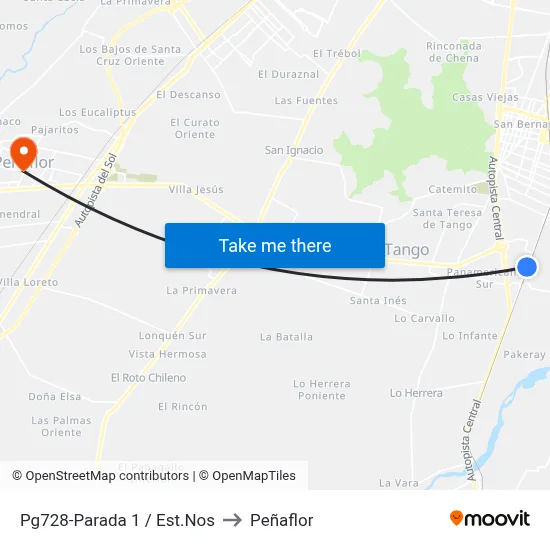 Pg728-Parada 1 / Est.Nos to Peñaflor map