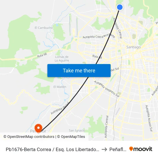 Pb1676-Berta Correa / Esq. Los Libertadores to Peñaflor map