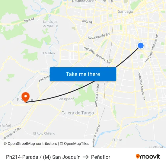 Ph214-Parada / (M) San Joaquín to Peñaflor map