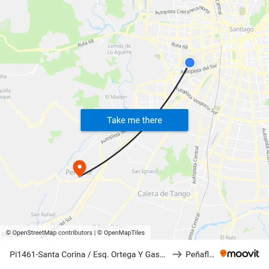 Pi1461-Santa Corina / Esq. Ortega Y Gasset to Peñaflor map