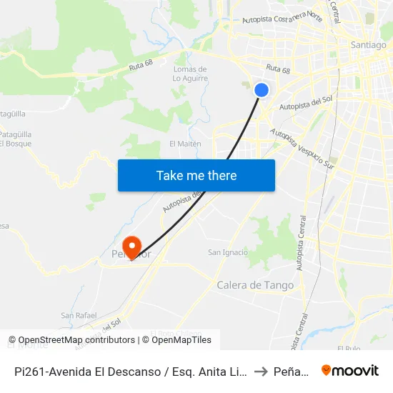 Pi261-Avenida El Descanso / Esq. Anita Lizana to Peñaflor map
