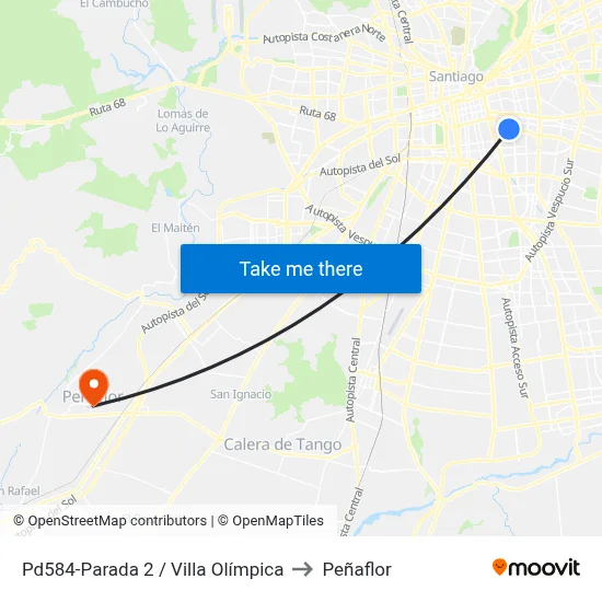 Pd584-Parada 2 / Villa Olímpica to Peñaflor map