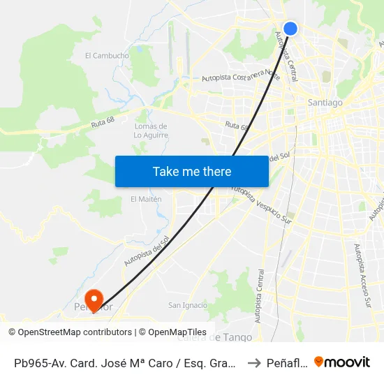 Pb965-Av. Card. José Mª Caro / Esq. Granada to Peñaflor map