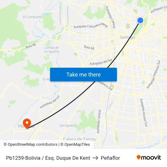 Pb1259-Bolivia / Esq. Duque De Kent to Peñaflor map