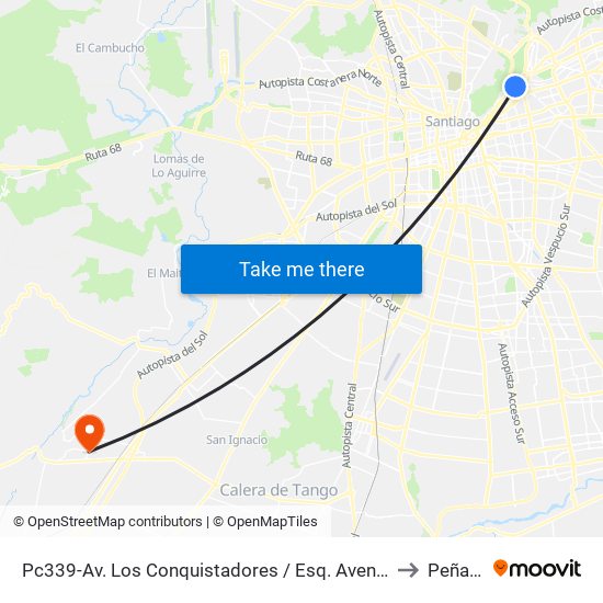 Pc339-Av. Los Conquistadores / Esq. Avenida El Cerro to Peñaflor map