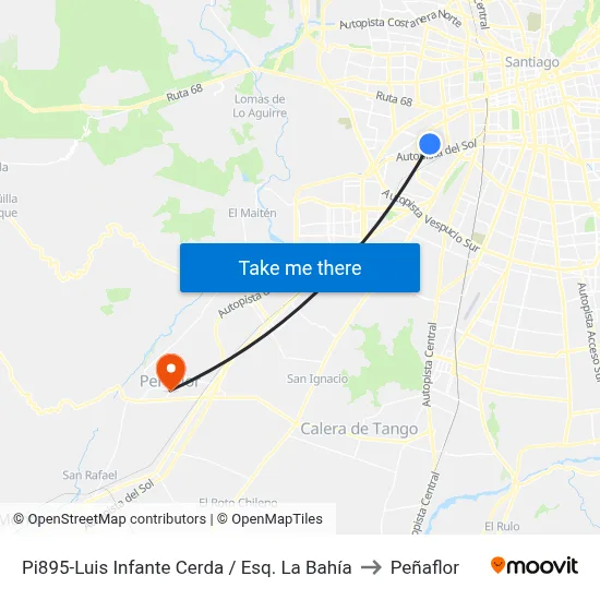 Pi895-Luis Infante Cerda / Esq. La Bahía to Peñaflor map