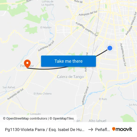 Pg1130-Violeta Parra / Esq. Isabel De Hungría to Peñaflor map